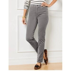 Talbots Gray Straight Leg Stretch Corduroy Pants Size 10